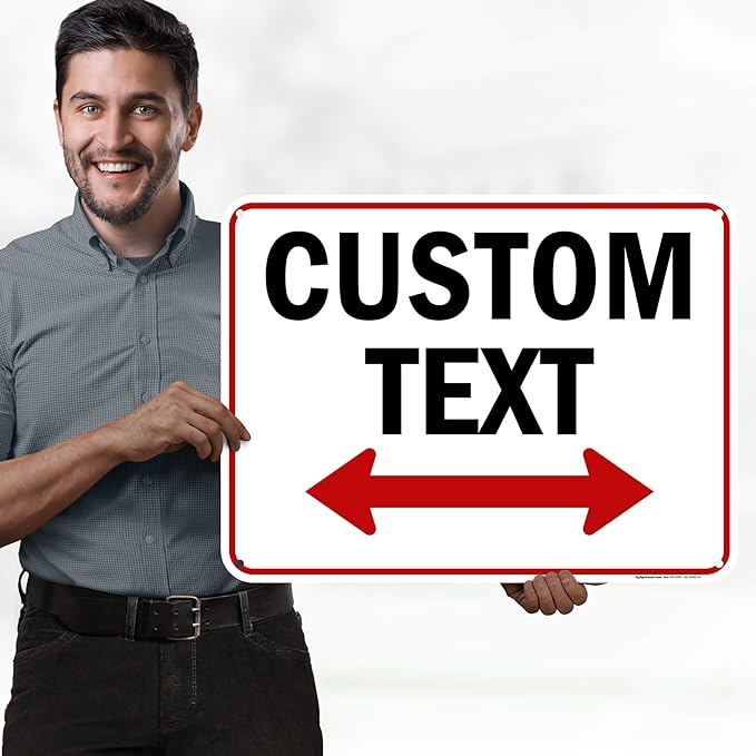 Custom Arrow,Custom Directional Sign, Two Way Arrow,18x24 Inches, 55 mil thick HDPE (high density polyethylene) Made in USA by My Sign Center