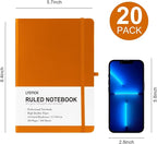 LYDTICK 20 Pack Journals for Writing College Ruled Notebooks Journal in Bulk, Hardcover Notebooks (200Pages) for Note Talking, Lined Bullet Journals for Home School Office, 5.7"x8.4", Orange