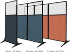 Versare Workstation Partition | Portable Wall Divider | Modern Office Cubicle | Free Standing Privacy Screen | Flexible Work Space | 33" x 70" Navy Blue Fabric Panels