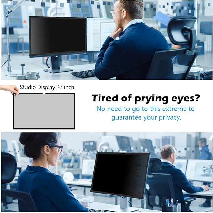 FILMEXT [2-Pack[2022 New] 27 inch privacy screen for monitor compatible with Apple Studio Display 27" Only,Removable Computer Monitor Privacy Screen Shield Anti Blue Light Filter