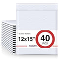 Fuxury Bubble Mailers 12x15" White Padded Envelopes 40 Pack Large Bubble Mailer Strong Adhesion Padded Mailer,Self-Seal Envelope for Mailing Small Business,Magazine,Clothing