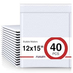 Fuxury Bubble Mailers 12x15" White Padded Envelopes 40 Pack Large Bubble Mailer Strong Adhesion Padded Mailer,Self-Seal Envelope for Mailing Small Business,Magazine,Clothing