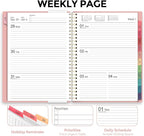 2026 Planner, Weekly and Monthly Planner, January 2026 - December 2026, 8.5" x 11" Agenda Planner with Monthly Tabs, Goal Setting & Time Management Organizer for Women, Light Pink