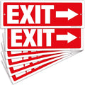 iSYFIX Exit Signs - 6 Pack 12x4 Inch Directional Arrow Signs, 40 mil Polystyrene Plastic, UV Laminated, Scratch & Fade Resistant, Waterproof - Ideal for Office, Theater, School, Business