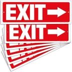 iSYFIX Exit Signs - 6 Pack 12x4 Inch Directional Arrow Signs, 40 mil Polystyrene Plastic, UV Laminated, Scratch & Fade Resistant, Waterproof - Ideal for Office, Theater, School, Business
