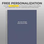 Custom Spiral Notebook Journals with a Navy Blue Colored Cover - 6 Pack of 8.5" x 11" – College Ruled, Hard Cover, 50 Sheets Per Book – For Journaling, Office, School Supplies, etc.