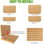 Deefielly Desk File Mail Organizer Countertop, 5 Slots Bamboo Folder Sorter Holder for Letter, Envelope, Paper, Bill Filing, Desktop Tray Organizer for Office & Home