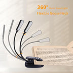 KunHe 5 Pack Music lamp Reading Clip lamp USB-C and AAA Battery Power Supply (Included) Three Color temperatures Suitable for Band Users Reading Enthusiasts
