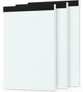Zaviko Grid Paper Pads 8.5 x 11, 3 Pack, 4x4 Blue Quad Graph Paper Pads 8.5 x 11, White Quadrille Pad, Easy Tears Off, Cardboard Backing, Grid Notebook 8-1/2" x 11", 70 GSM Graft Paper, 30 Sheets/Pad