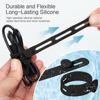 Donruby 24Pcs Silicone Cable Ties - Reusable & Washable with Locking Buckles, Adjustable Fastening Cable Management Straps, Multi-Purpose High Elasticity Cord Organizer (Black)