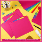 Noveread 1 Set 25 Alphabet File Dividers A-Z Tab Letter Size 1/5 Cut Tab Positions Alphabetical Number File Folder Organizer Guides Cabinet and Desk Dividers for School Office(Bright Colors)