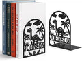 Personalized Name Book Ends Metal, Heavy Duty Bookends for Shelves Decorative, Dinosaur Non-Slip Book Stopper, Home Office Desk Modern Bookshelf Decor, Customized Gifts Color06