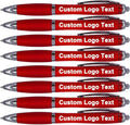 HEYZARDA Personalized Pens with Name Custom Text Logo Retractable Customized Ballpoint Pens for Church Office Business 50 Pcs, Red