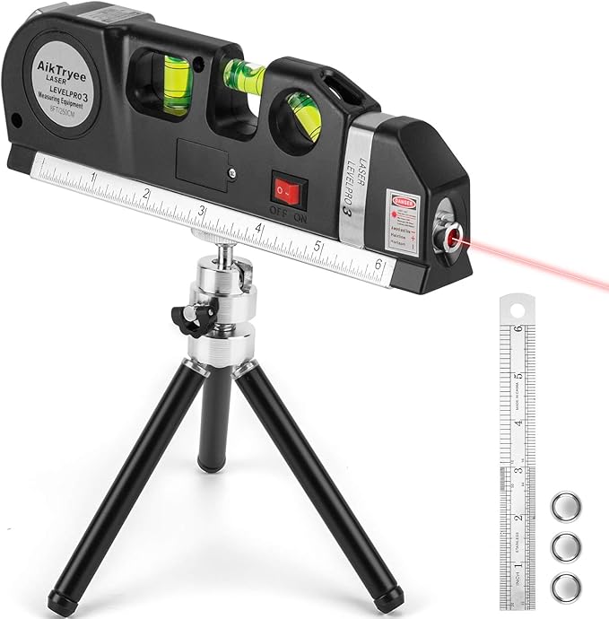 Laser Level Tool Multipurpose Laser Level Line Laser Kit With triangle bracket for Picture Hanging, cabinets Walls by AikTryee