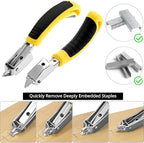 QWORK 4 Pcs Staple Remover Tool and Nail Puller Set, End Cutting Plier, V Tip Tack Pullers, for Furniture Floor Wall Car