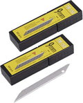 Gomake 100pcs Knife Replacement Blades, 30 Degree Carbon Steel 9mm Snap Off Blades for Retractable Cutting Knives, Hobby, Craft Knife, Box Cutter