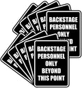Portrait Round Backstage Personnel Only Beyond This Point Door or Wall Sign Easy Installation | Music | Concert | Festivals Sign (Black) - Medium (10 Pack)