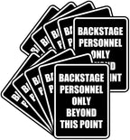 Portrait Round Backstage Personnel Only Beyond This Point Door or Wall Sign Easy Installation | Music | Concert | Festivals Sign (Black) - Medium (10 Pack)