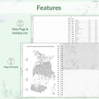 SUNEE 2026 Planner, Weekly and Monthly Calendar Planner, January 2026-December 2026, Daily Agenda with Tabs, Note Pages, Spiral Binding, 6.4"x8.3", Leaf