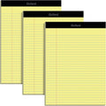 Oxford 8.5 x 11.75 Inch Legal Pads, 3 Pack, Wide Ruled on Both Sides, Canary Yellow Paper, 50 Perforated Sheets Per Writing Pad, Proudly Made in the USA (1017035)