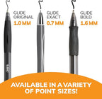 BIC Glide Bold Black Ballpoint Pens, Bold Point (1.6mm), 12-Count Pack, Retractable Ballpoint Pens With Comfortable Full Grip