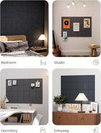 Fluxynara Large Felt Bulletin Board 36" x 24"Cork Board Alternative-6 Pack with 40 Safe Removable Adhesive Tabs, Cork Boards for Walls Cork Board for Home Office Classroom Pin Board-Deep Charcoal Blue