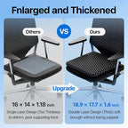 Gel Seat Cushion, Cooling Thick Big Breathable Honeycomb Design Absorbs Pressure Points Seat Cushion with Non-Slip Cover for Office Chair Home Cars Wheelchair