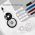 Unjoo White Correction Tape, Easy To Use Applicator for Instant Corrections Wrong Writing At Any Time, For school, Office (12pack, 5M/196" x 0.2", Black)