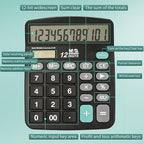 M&G Desk Calculator 12 Digit Office Calculators with Large LCD Display, Dual Solar Power and Battery, Recessed Big Button Calculator for Office Home (Black, Pack of 5)