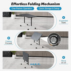 Goakwwuz Conference Room Table, Folding Conference Tables,Thicken Grey Tabletop,Flip Top Wooden Seminar Meeting Room Table for Conference Room Offices (4, Black, 47.2“)
