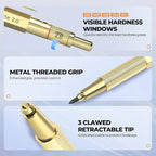 Nicpro 37PCS Gold Art Mechanical Pencil Set, 4PCS Metal Drafting Pencil 0.3/0.5/0.7/0.9 mm & 2PCS 2mm Lead Holder (6B 4B 2B HB 2H 4H) School Supplies for Sketching Drawing with 23 Tube Lead Refills