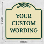 Custom Decorative Sign, Personalized Metal Sign for Business, Driveway, Home, Airbnb, Office Door Plaque, Ivory Sign, 18x18 Inches, ACM, Fade Resistant, Made in USA by Sigo Signs