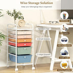 RELAX4LIFE 6-Drawer Rolling Storage Cart - Classroom Organization on Wheels w/Removable Plastic Drawers, Mobile Art Craft Cart for School Paper Home Office, Utility Cart with Drawers (Macaron)