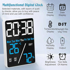 Kytree Digital Room Thermometer Hygrometer Alarm Clock, 5.9 inch Desktop Accurate Humidity Temperature Monitor Meter for Indoor Outdoor Kitchen Office Bedroom Livingroom (Battery Not Included)