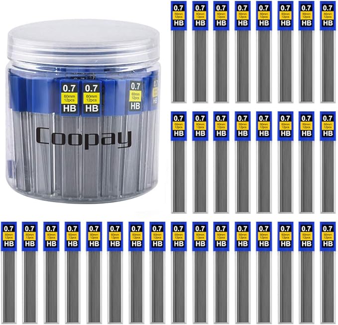 Coopay 960 Pieces Lead Refills 0.7 mm HB Break Resistant Mechanical Pencil Refills, 12 Pack Per Tube, 80 Tubes(0.7 mm)