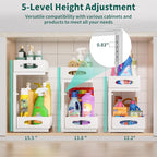 Beleeb Under Sink Organizer, 1 Pack 2 Tier Metal Slide Out Pull Out Cabinet Organizer Shelf, Height Adjustable Organization and Storage Series, Bathroom/Desktop/Cabinet/Kitchen organization, White