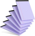 AILZFEI 6pcs Small Legal Pad 5x8 College Ruled Purple Legal Pads Notepads 6 Pack Study Back Writing Pads 5 x 8 Perforated Narrow Ruled Pads of Paper Purple