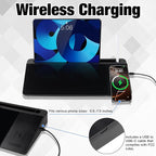 Glass Desktop Whiteboard with Wireless Charger & Storage, Desk Dry Erase Note Memo Board, Compact Desk Organizer for Desk, Office, School Supplies, Black, 2026