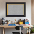 Amanti Art Black Framed Magnetic Board 22x30 Medium Vision Board for use with Magnets, 100% Metal Sheet to Display Items as Office Decor or for Home Organization in mudroom, Kitchen or Kids Room