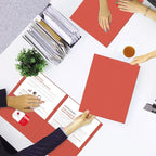 Two Pocket Folders, PANDRI 50 Pack 2 Pocket Folders, Letter Size Paper File Folder for School Office Home Business, Red