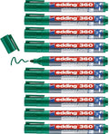 edding 360 whiteboardmarker - groen - 10 whiteboardstiften - ronde punt 1,5 - 3 mm - boardmarker uitwisbaar - voor whiteboard, flipchart, magneetbord, prikbord, memobord - sketchnotes - navulbaar