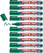 edding 360 whiteboardmarker - groen - 10 whiteboardstiften - ronde punt 1,5 - 3 mm - boardmarker uitwisbaar - voor whiteboard, flipchart, magneetbord, prikbord, memobord - sketchnotes - navulbaar