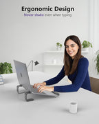 JCZT Aluminum Laptop Stand, Notebook Stand with Wrist Rest, Ergonomic Detachable Laptop Mount, Computer Stand Compatible with 10-17'' All Laptops Such as MacBook Air Pro/HP/Dell/Lenovo, Black