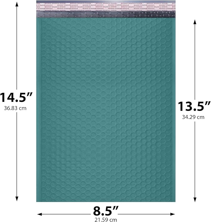 Green Poly Bubble Mailers 8.5x14.5 inch #3 | Self Seal Padded Envelopes | Cushioned Bubble Mailer | Usable Size 8.5x13.5 | WaterProof | Lightweight mailing Shipping Bags | 100 Pack Bulk