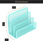 BLU MONACO Aqua Metal Mesh Letter Sorter for Desk| Modern Desk Organizer | Space-Saving Vertical Mail Holder | Office & Home Paper Organizer | Outgoing Mail Holder
