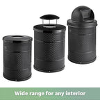 Zedfire 32 Gallon Perforated Waste Bin with Flat Lid, Steel Outdoor Heavy-Duty Commercial Trash Can, Round Recycle Container, Durable Garbage Can for Parks, Municipalities, Parking, Schools