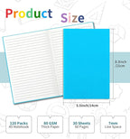 ALKALO 120 Pack Colorful Lined Notebooks for writing, Journals Bulk, A5 Composition Books, 8.3x5.5 Inch, 60 Pages, 30 Sheets Sketchbooks for Office School Travel Supplies (Lined-120 pack, 12 Colors)