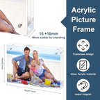 XINANDE 5x7 Acrylic Picture Frames 1 Pack, 10+10MM Premium Acrylic Photo Frame Magnetic Picture Frames Clear Double Holder-Sided, Free Standing Desktop Display, Best Gift for Family, Baby, Friend