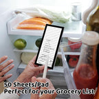 Thboxes 4 Pack Magnetic Note Pad for Fridge with Pen Holder, Totally 200 Sheets Magnetic To Do List, Shopping List, Grocery List, Memo Pads for Refrigerator（Black Border）