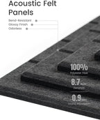 Fluxynara Felt Bulletin Board Tiles -28"x18" with 40 Adhesive Tabs, Cork Board Alternative for Office Decor, Push Pin Board Wall Organizer 6-Pack(Charcoal Gray)